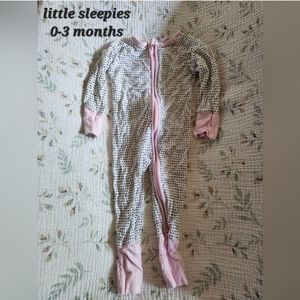 Little Sleepies 0-3 Month Long Sleeve Zipper Pajamas